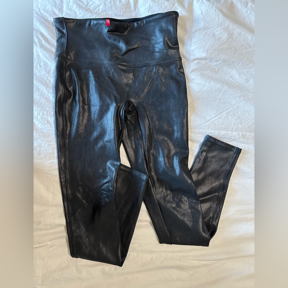 Spank faux leather leggings